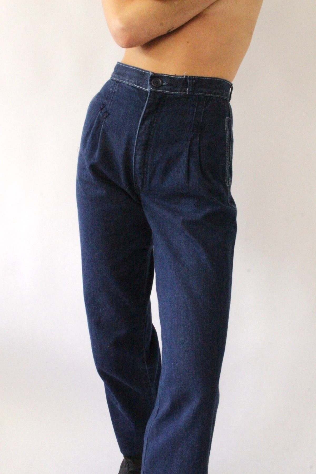 Vintage Rockies Indigo Pleated Denim