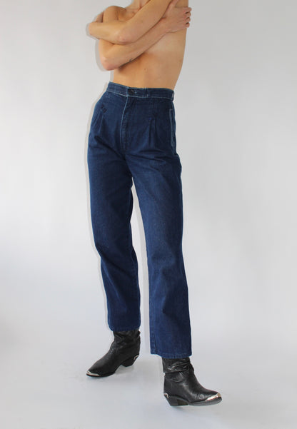 Vintage Rockies Indigo Pleated Denim