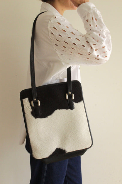 Vintage Cowhide & Leather Tote Bag