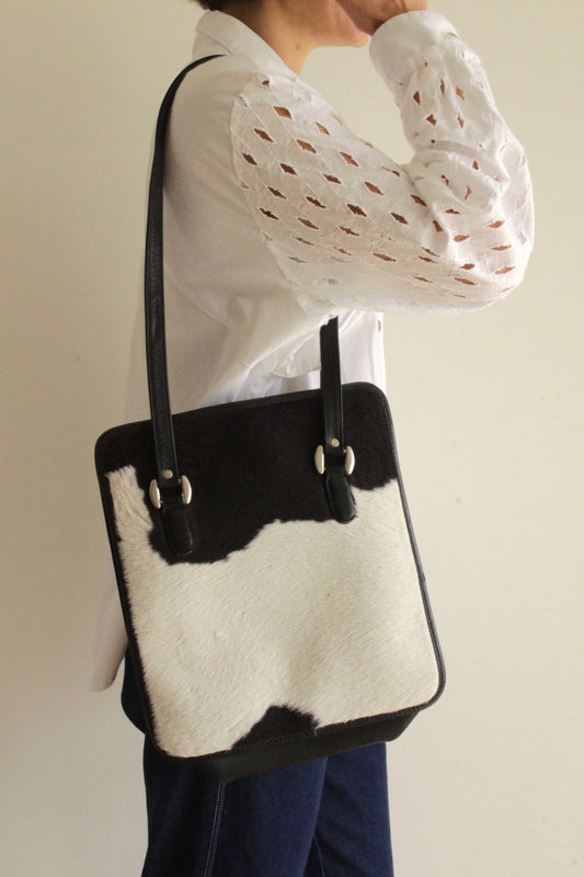 Vintage Cowhide & Leather Tote Bag