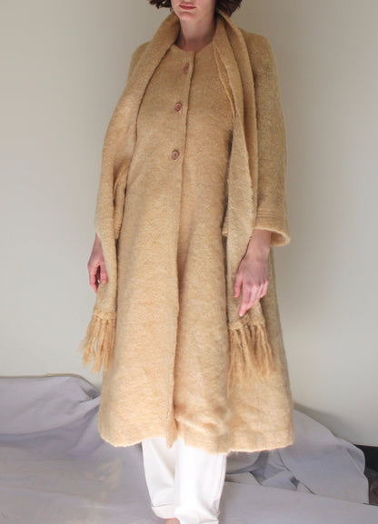 Rare Vintage Dune Handwoven Mohair Coat & Scarf