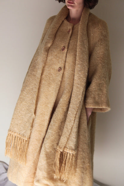 Rare Vintage Dune Handwoven Mohair Coat & Scarf