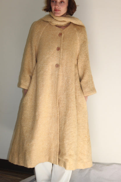 Rare Vintage Dune Handwoven Mohair Coat & Scarf