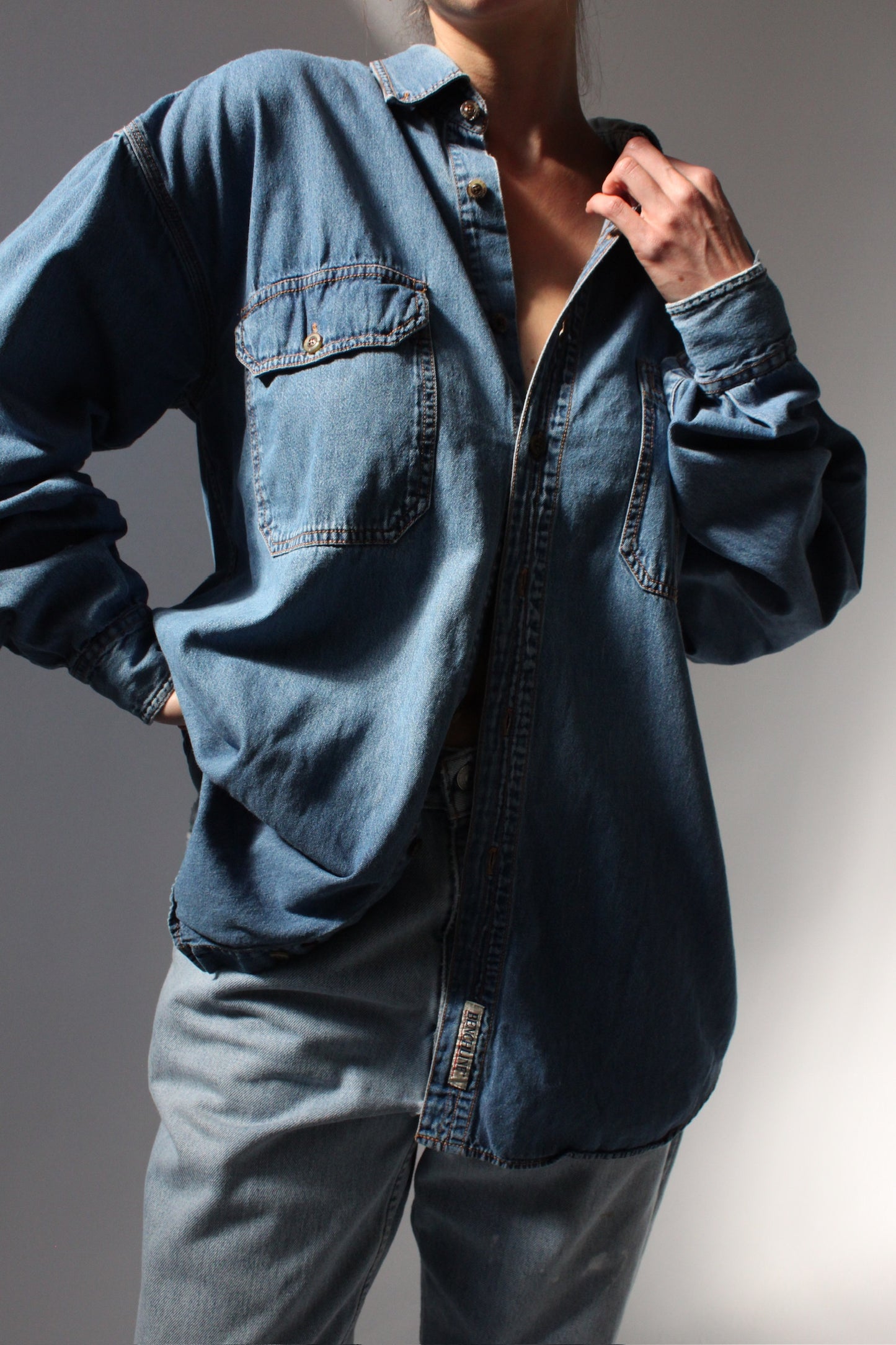 Vintage Worn Denim Button Down