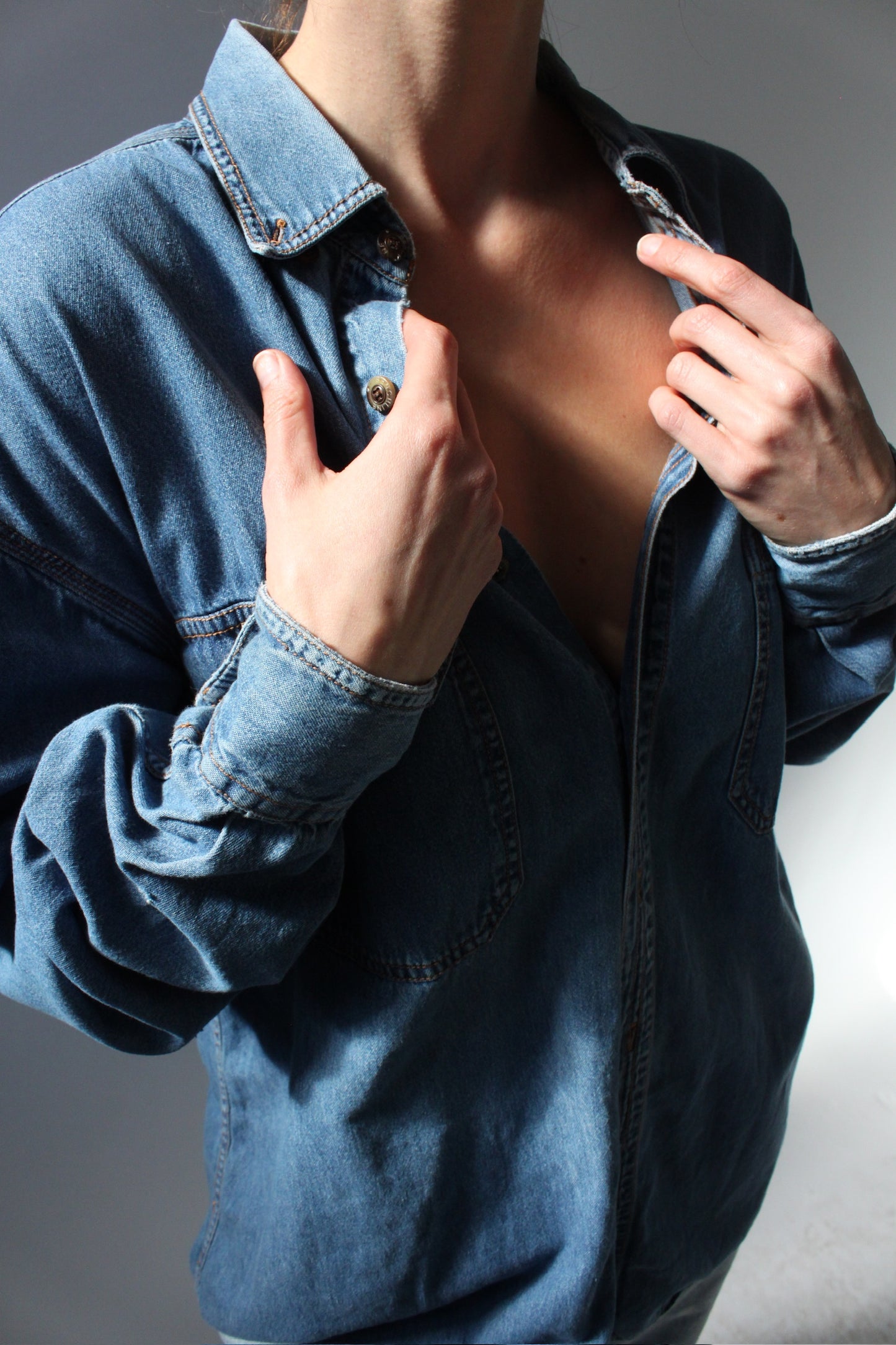 Vintage Worn Denim Button Down