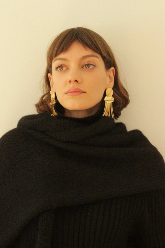 Fun Statement Gold Fringe Earrings