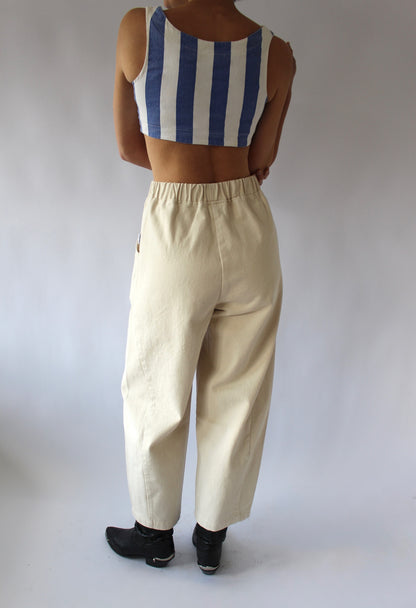 Vintage Blue & White Striped Mini Vest