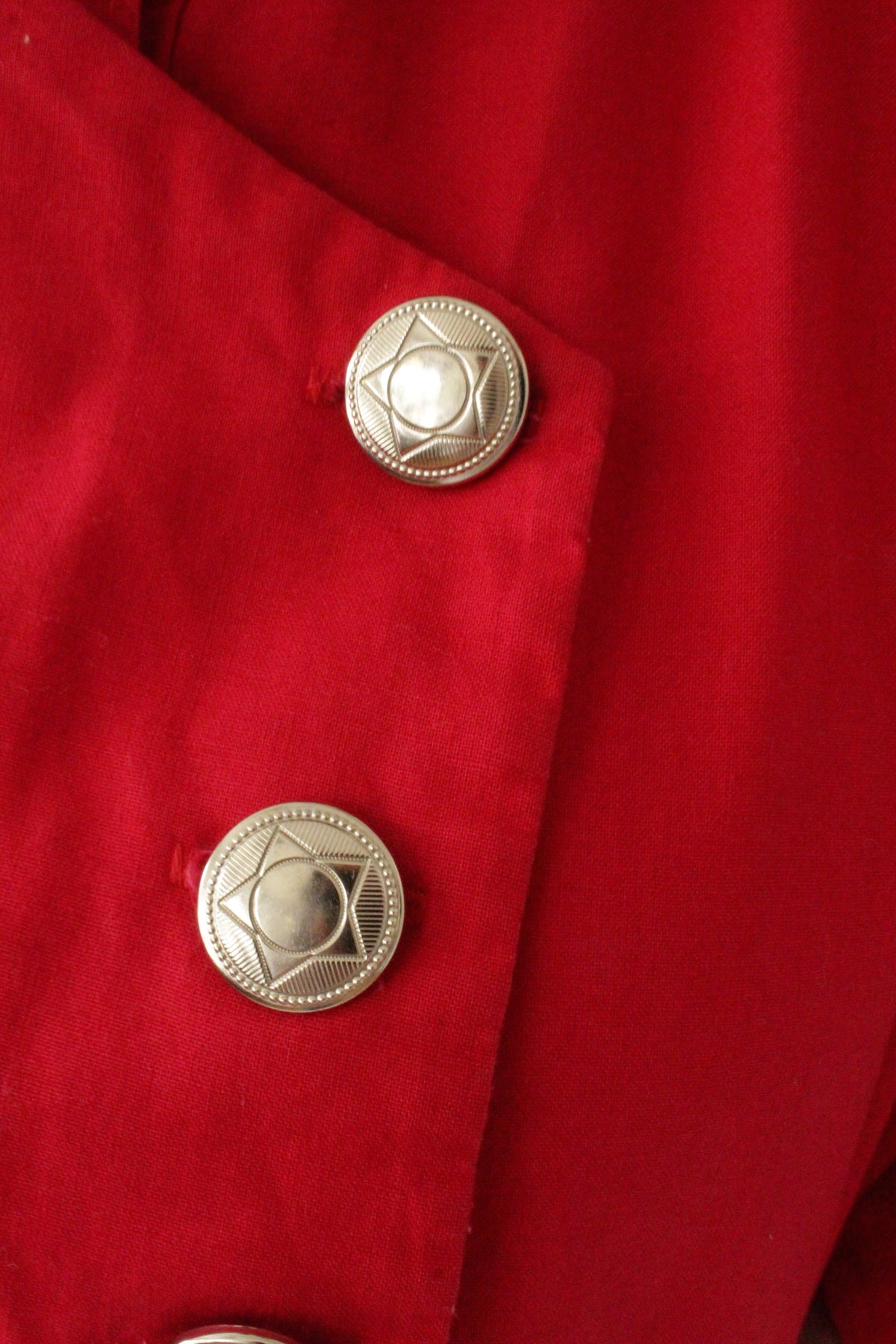 Vintage Red Double Breasted Bib Shirt