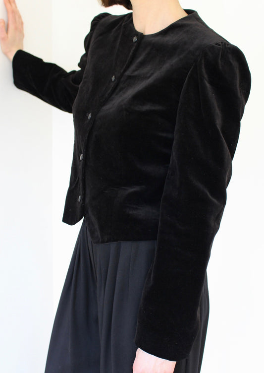 Vintage Caviar Velvet Crop Jacket
