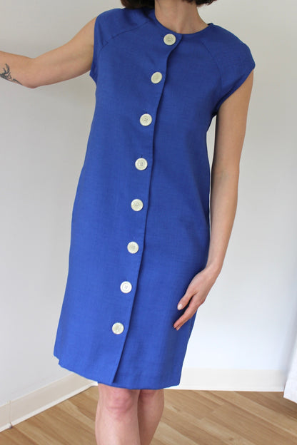 Vintage Cerulean Linen Dress