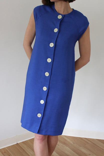 Vintage Cerulean Linen Dress