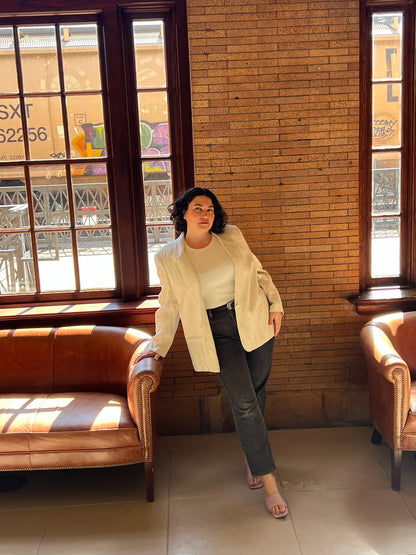 Vintage Woven Flax Blazer