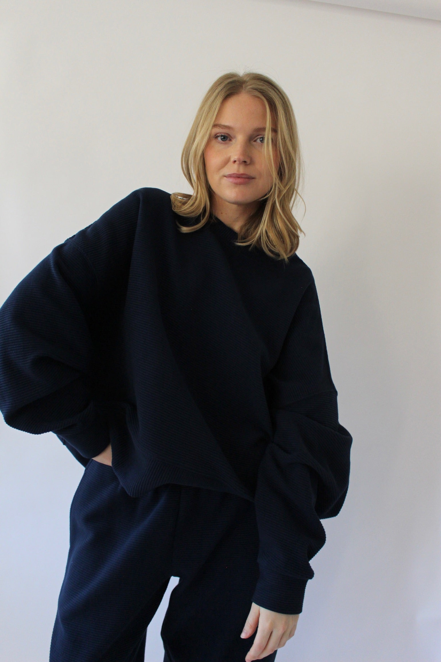Margot Rippled Cotton Cropped Sweatshirt – NA NIN