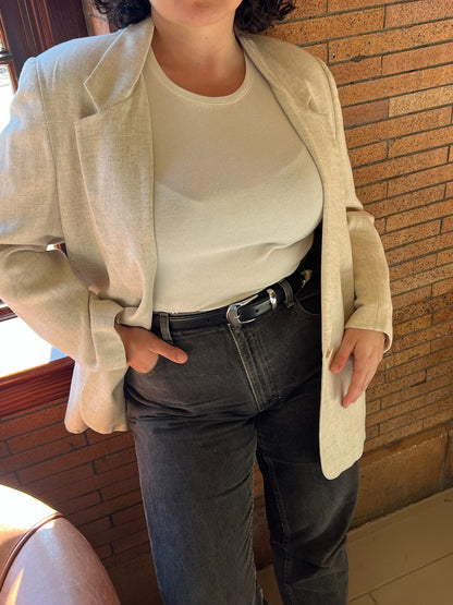 Vintage Woven Flax Blazer