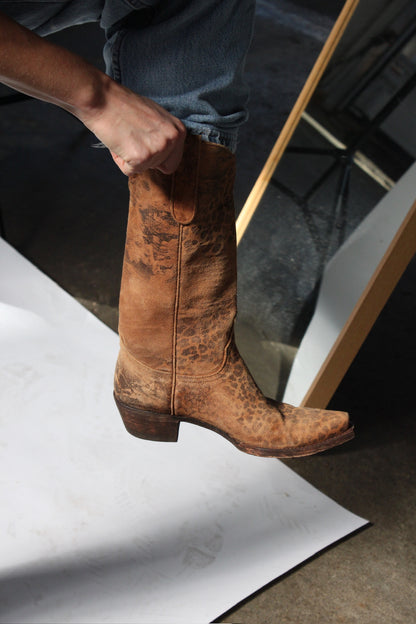 Favorite Vintage Animal Print Suede Cowboy Boot