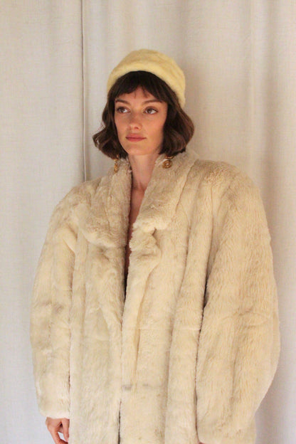 Vintage Cloud Fur Open Drape Coat