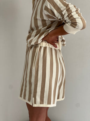 Na Nin Romeo Cotton Short / Available in Cream and Latte Stripe