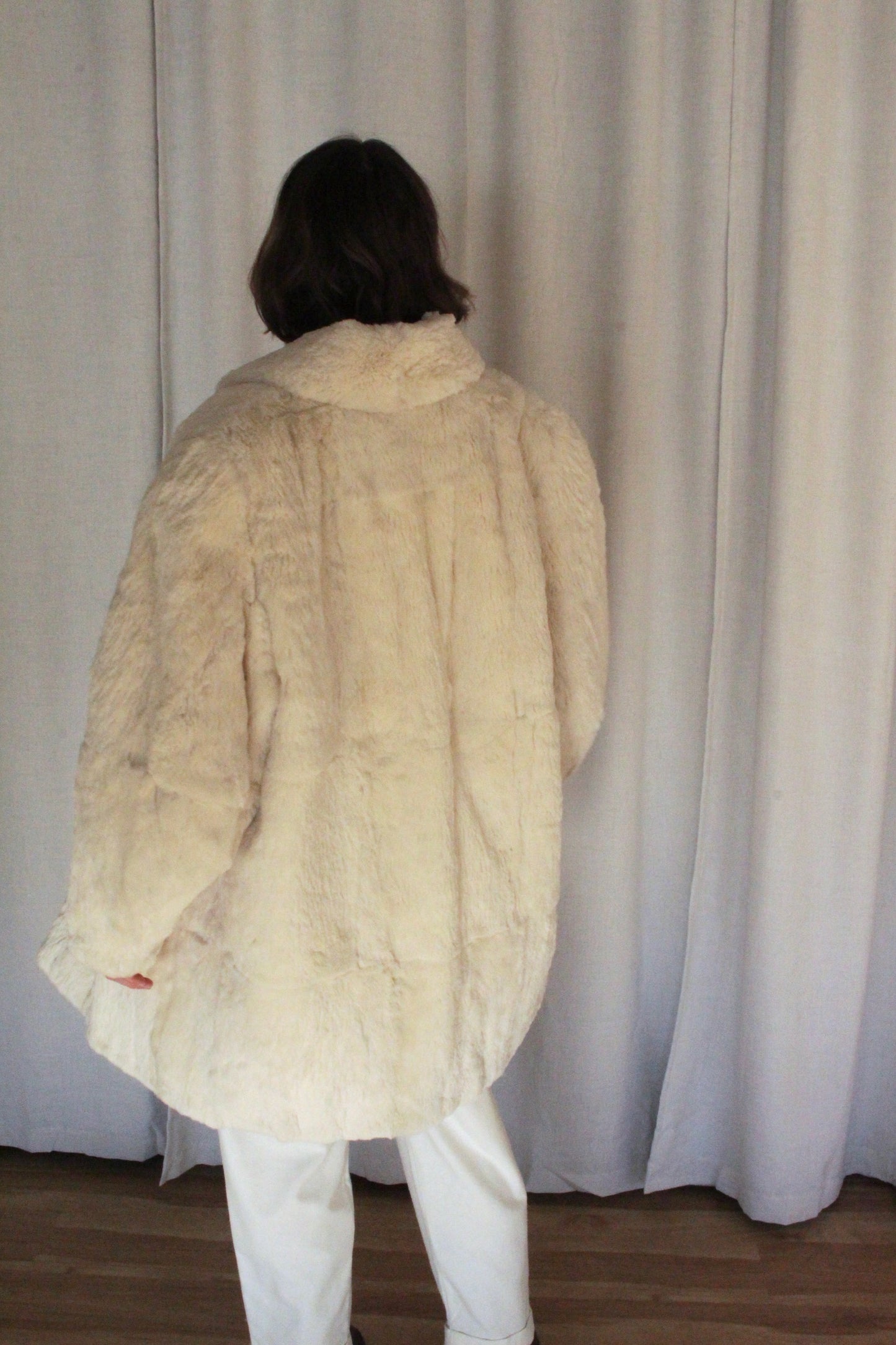 Vintage Cloud Fur Open Drape Coat