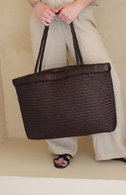 Wide Bagu Woven Tote