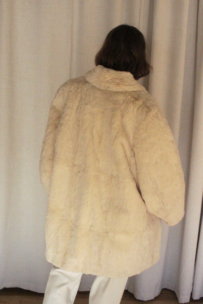 Vintage Cloud Fur Open Drape Coat