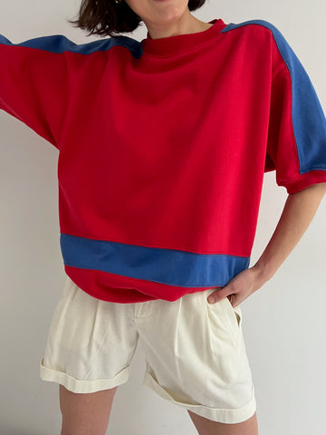 Vintage Cherry & Ocean Color Block Sweatshirt