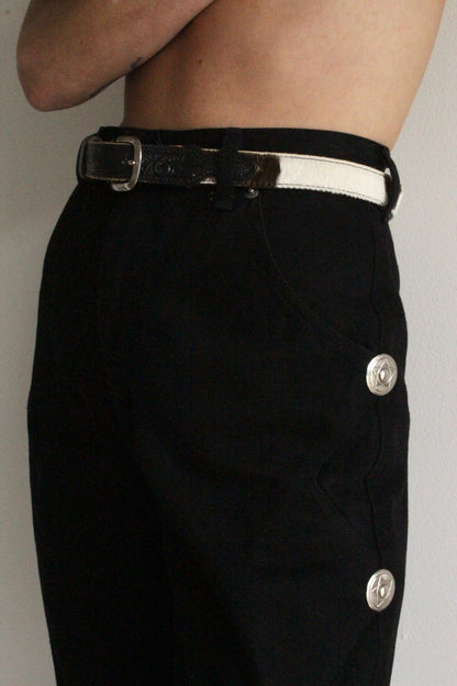 Vintage Cowhide & Tooled Leather Belt