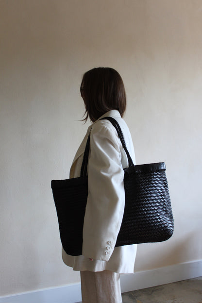 Wide Bagu Woven Tote