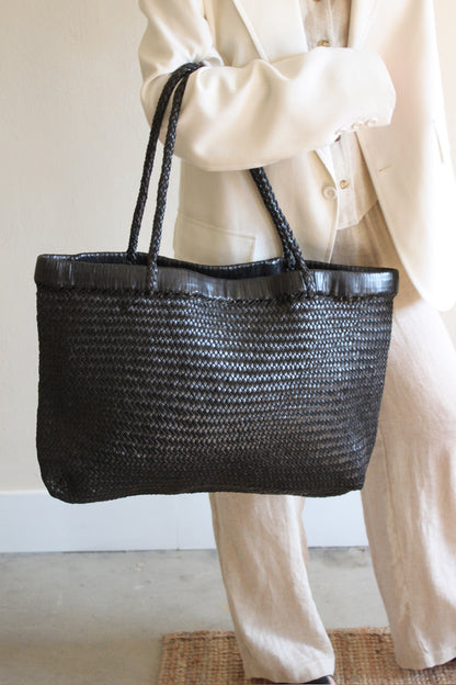 Wide Bagu Woven Tote