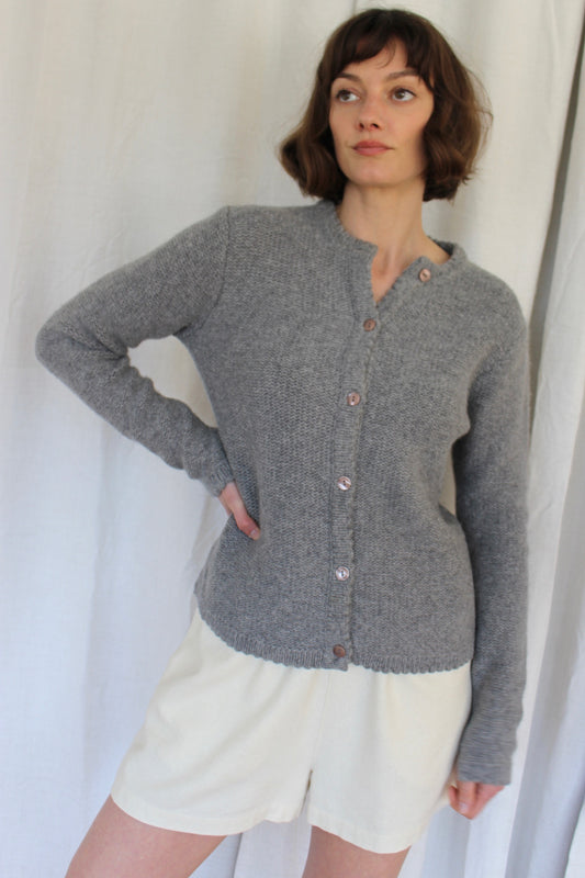 Vintage Storm Lambswool & Angora Cardigan