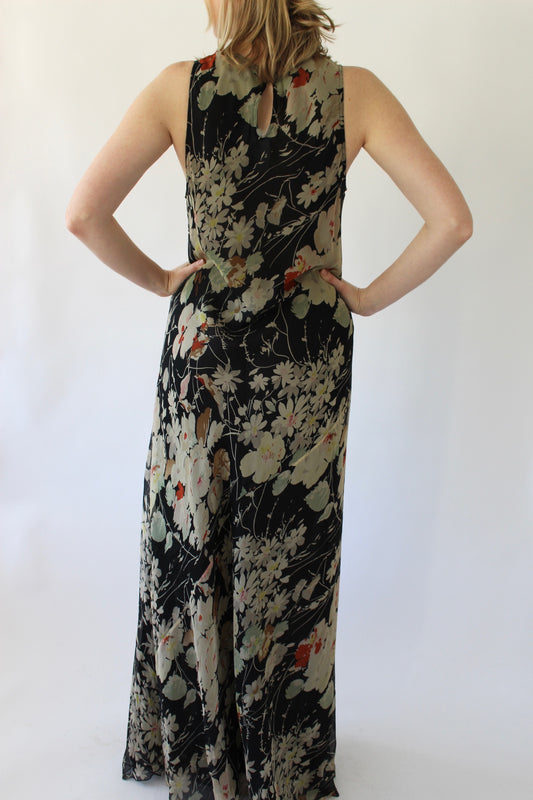Beautiful Vintage DKNY Floral Silk Gown
