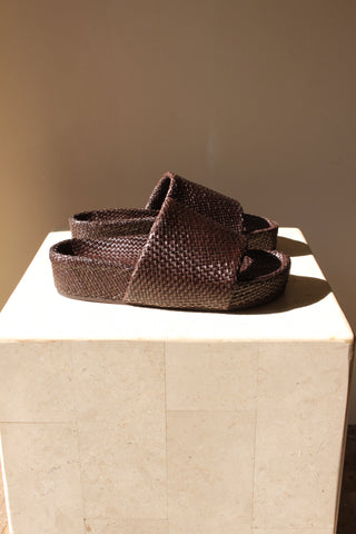 St. Agni Woven Everyday Flatform Slide / Available in Black and Chocolate