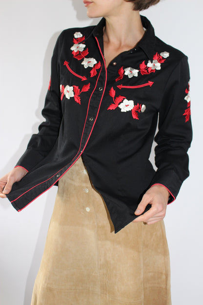 Beautiful Vintage Roper Floral Embroidered Shirt