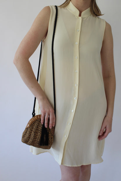 Vintage Timmy Woods Leopard Print Suede & Tassel Purse
