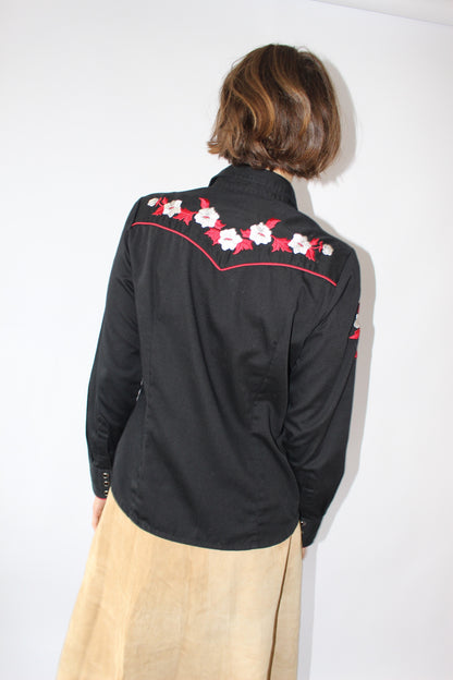 Beautiful Vintage Roper Floral Embroidered Shirt