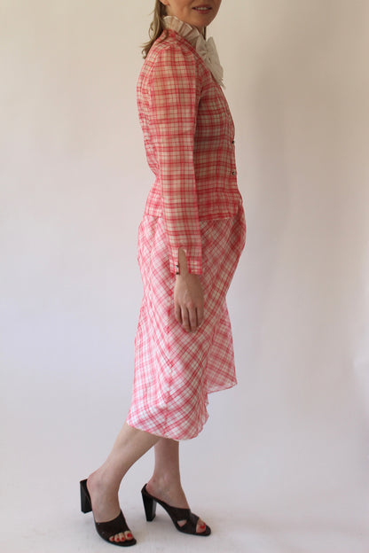 Vintage Charlotte Ford Sheer Silk Skirt Set