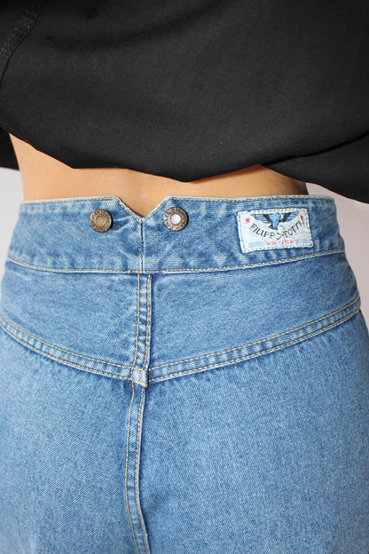 Vintage True Blue Pleated & Cuffed Denim