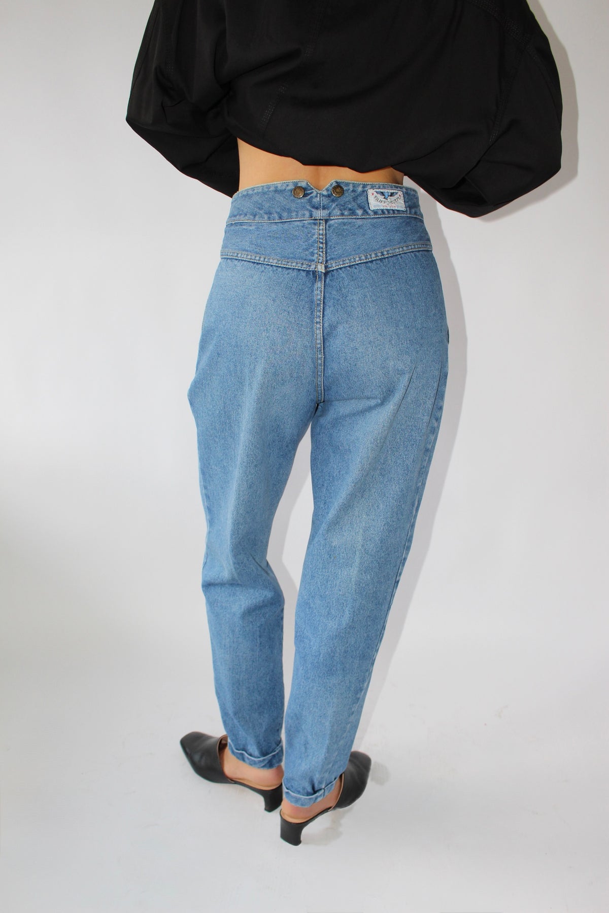 Vintage True Blue Pleated & Cuffed Denim