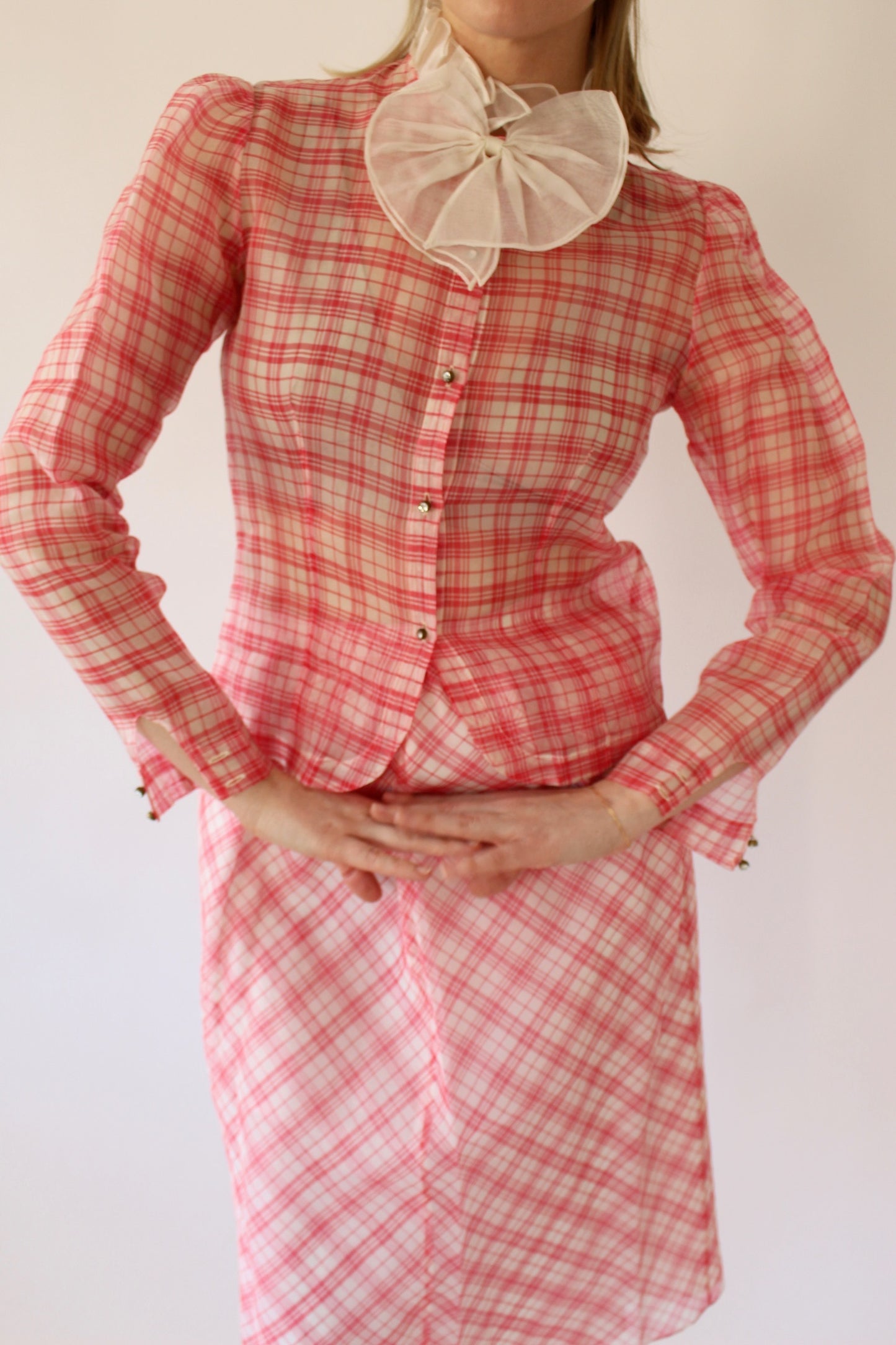 Vintage Charlotte Ford Sheer Silk Skirt Set