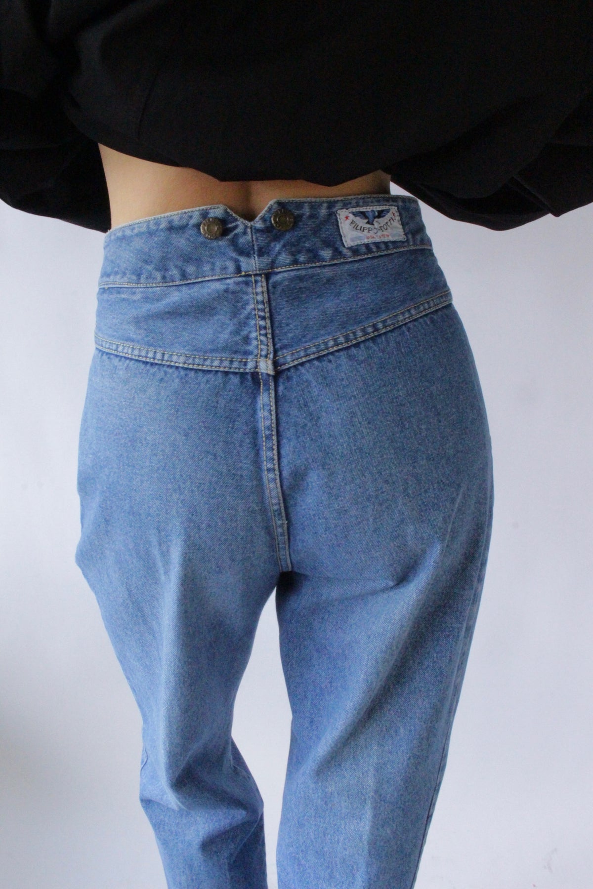 Vintage True Blue Pleated & Cuffed Denim