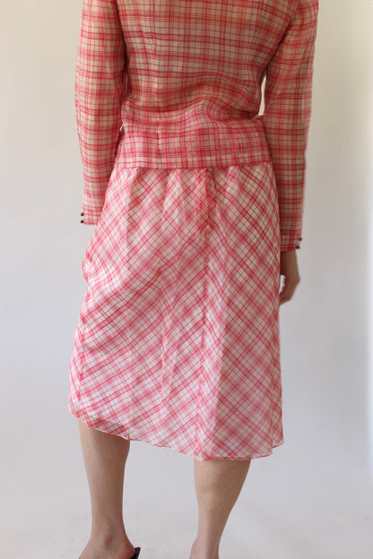 Vintage Charlotte Ford Sheer Silk Skirt Set