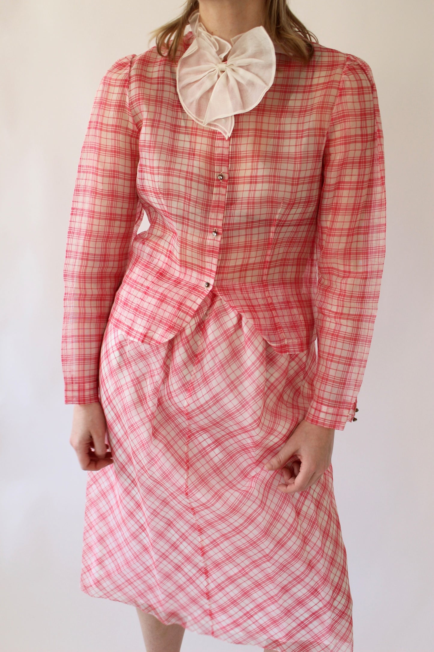 Vintage Charlotte Ford Sheer Silk Skirt Set