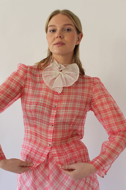 Vintage Charlotte Ford Sheer Silk Skirt Set