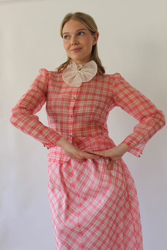Vintage Charlotte Ford Sheer Silk Skirt Set