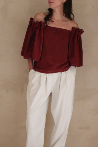 Na Nin Reworked Talu Silk Canvas Top / Available in Japanese Maple