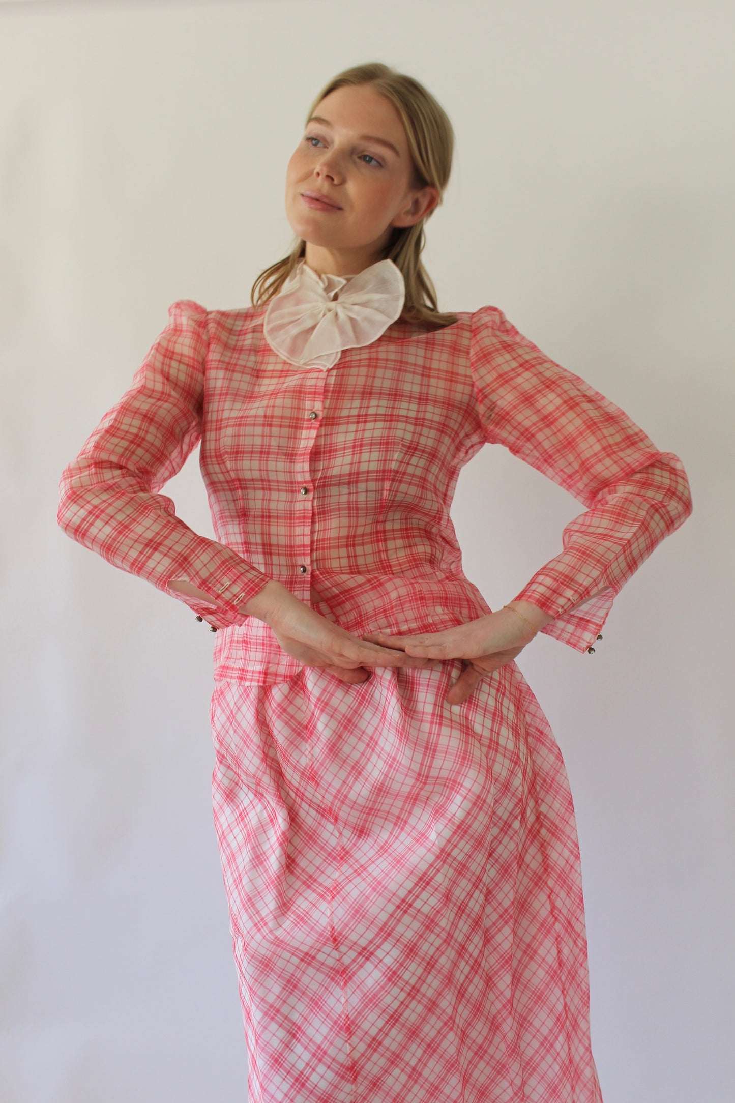 Vintage Charlotte Ford Sheer Silk Skirt Set