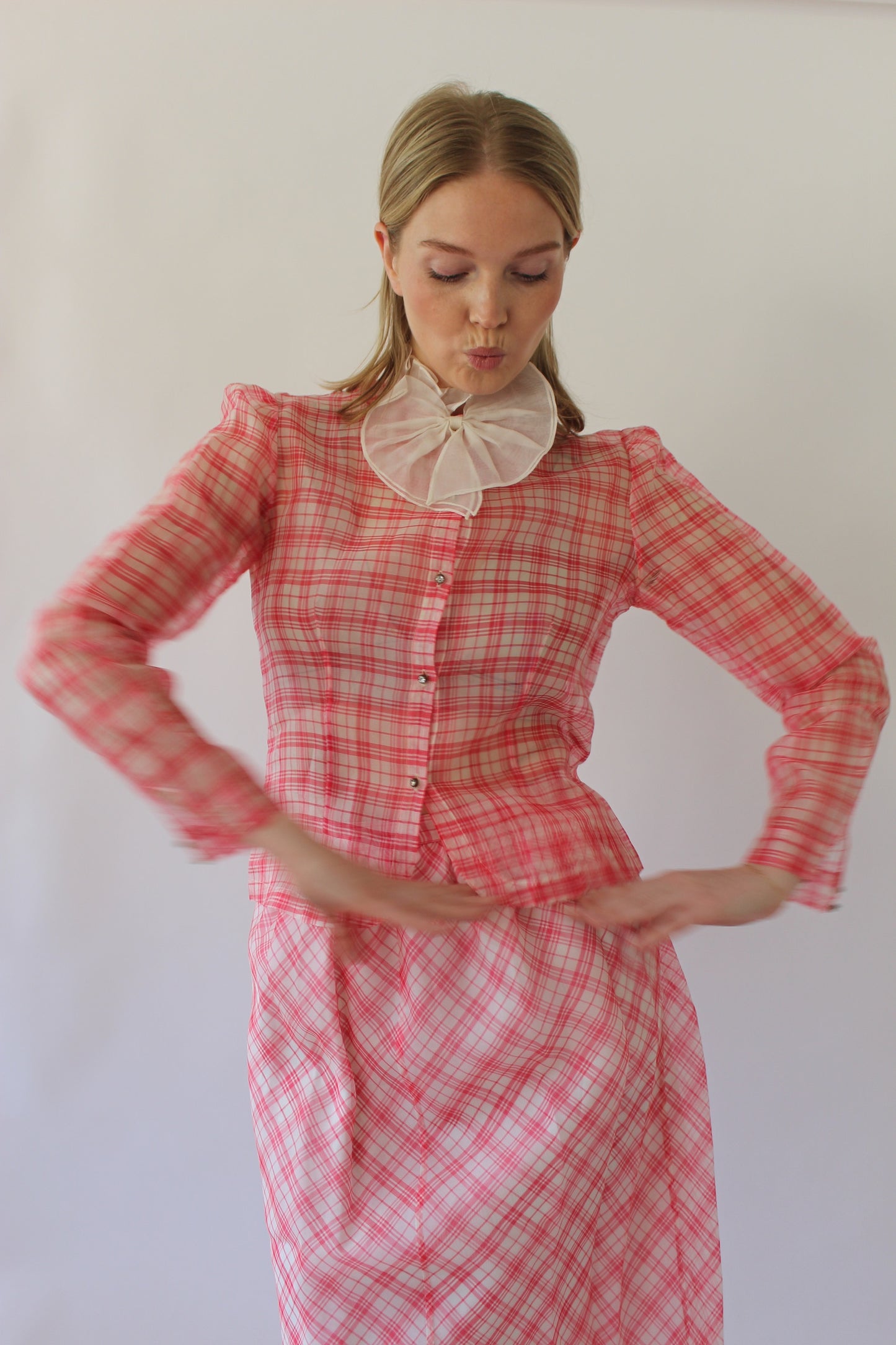 Vintage Charlotte Ford Sheer Silk Skirt Set