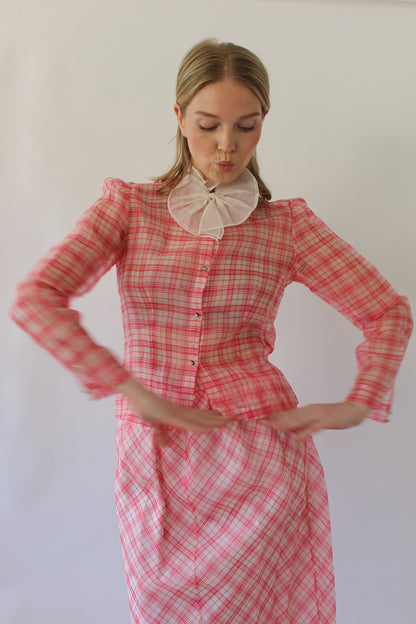 Vintage Charlotte Ford Sheer Silk Skirt Set