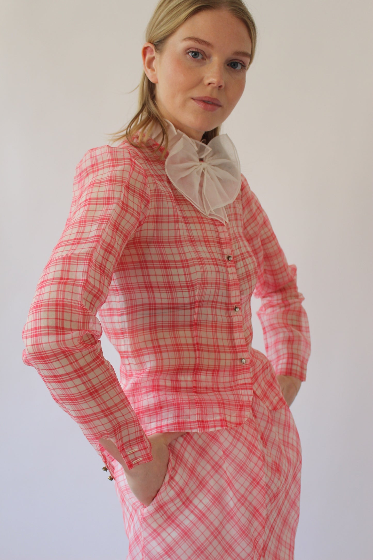 Vintage Charlotte Ford Sheer Silk Skirt Set