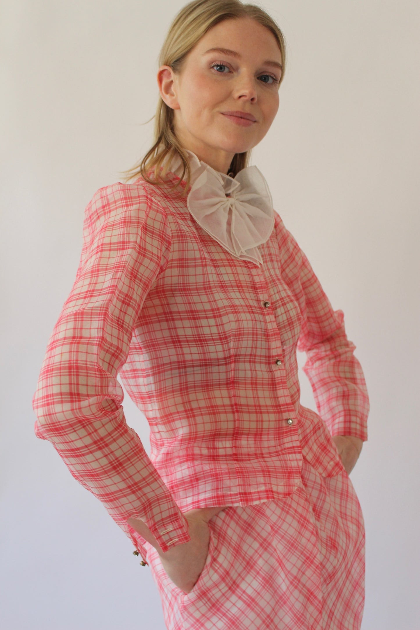 Vintage Charlotte Ford Sheer Silk Skirt Set