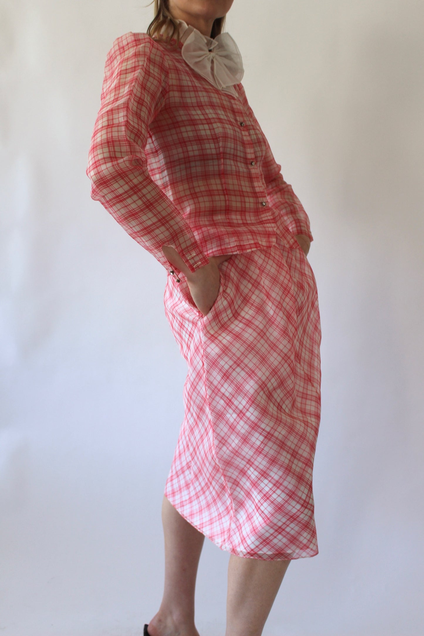 Vintage Charlotte Ford Sheer Silk Skirt Set